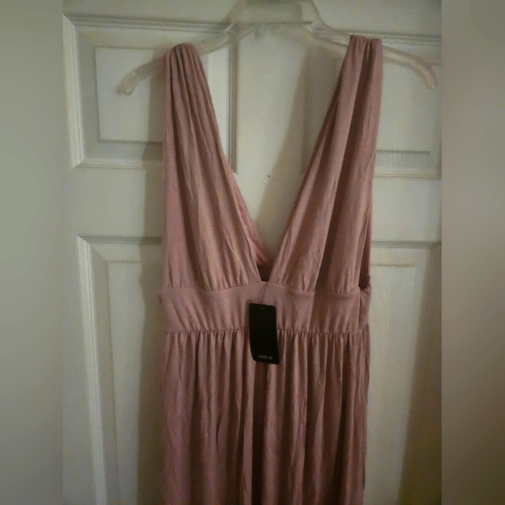 SAINTS Goddess Plunge Maxi Dress